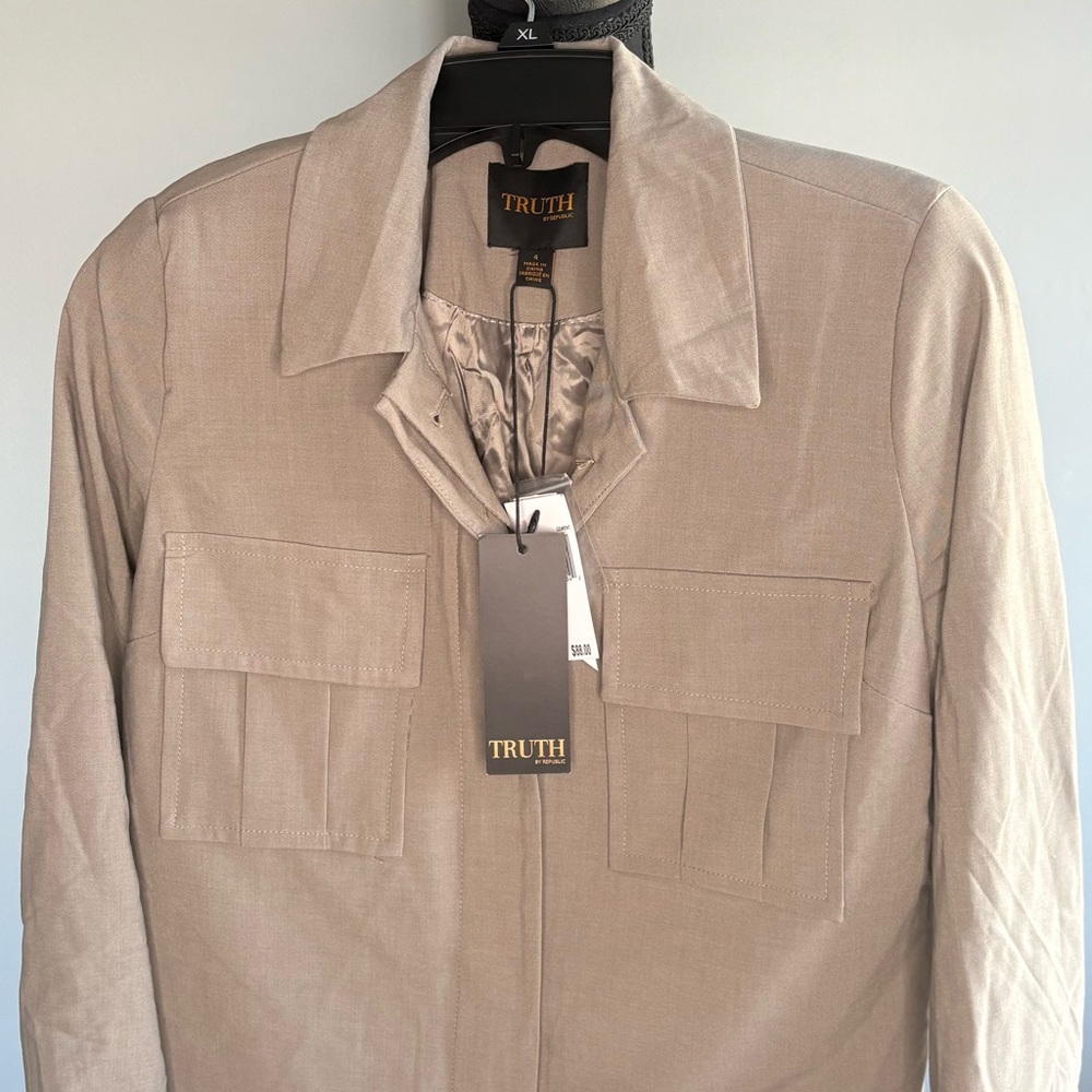 Truth Taupe Utility Jacket with Flap Chest Pockets